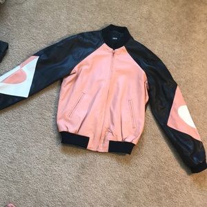 ASOS LEATHER HEART BOMBER SIZE US 4